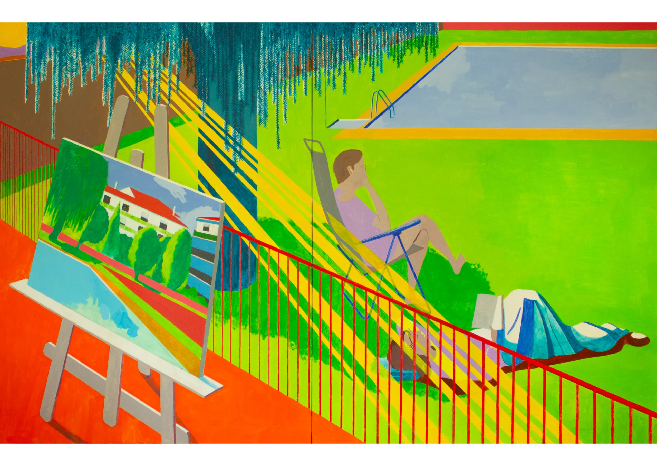 En la piscina. 2025. 100 x 160 cm.